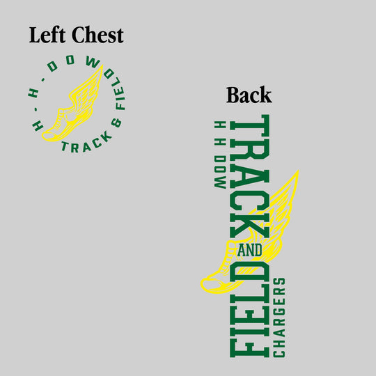 Midland Dow Chargers - Track & Field - Vertical Track & Field with School Name and Winged Shoe