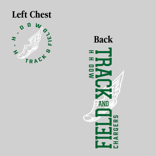 Midland Dow Chargers - Track & Field - Vertical Track & Field with School Name and Winged Shoe