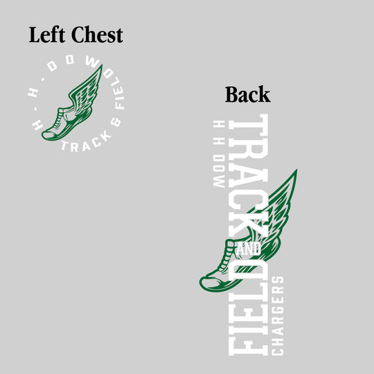 Midland Dow Chargers - Track & Field - Vertical Track & Field with School Name and Winged Shoe