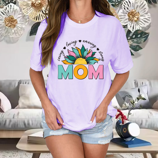 Mom - Sunflower - Caring Loving Amazing Strong