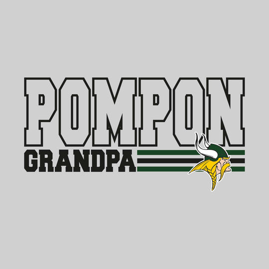 Northeast Middle School - Poms - Pompon Grandpa - Outlined Pompon with Color Bars