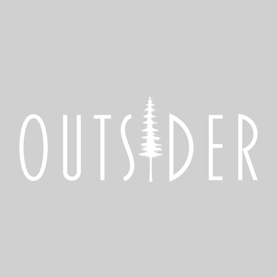 Outsider - Text with Pine Tree