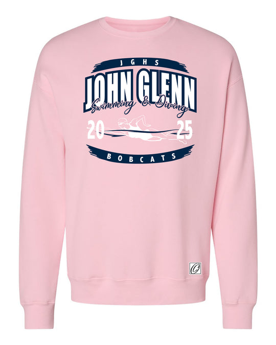 Adult - John Glenn Bobcats - Girls Swimming & Diving - 2025 - Bella Canvas Drop Shoulder Crewneck Sweatshirt