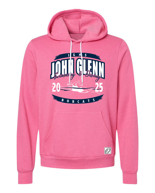 Adult - John Glenn Bobcats - Girls Swimming & Diving - 2025 - Bella Canvas Sponge Fleece Pullover Hoodie