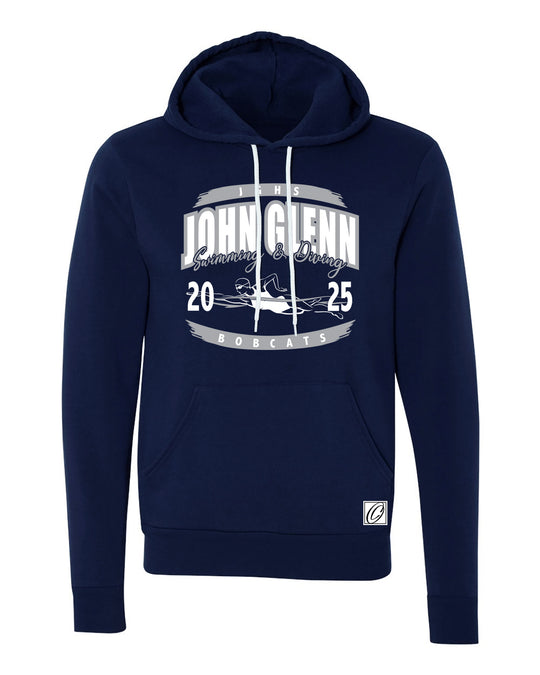 Adult - John Glenn Bobcats - Girls Swimming & Diving - 2025 - Bella Canvas Sponge Fleece Pullover Hoodie