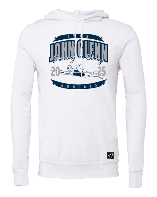 Adult - John Glenn Bobcats - Girls Swimming & Diving - 2025 - Bella Canvas Sponge Fleece Pullover Hoodie