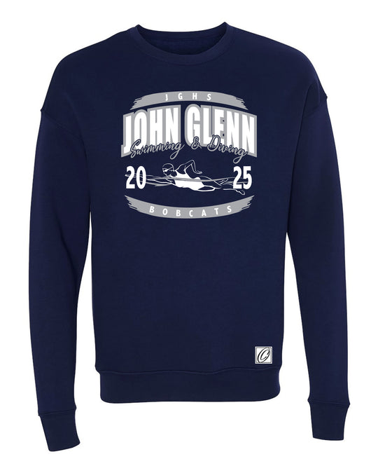 Adult - John Glenn Bobcats - Girls Swimming & Diving - 2025 - Bella Canvas Drop Shoulder Crewneck Sweatshirt