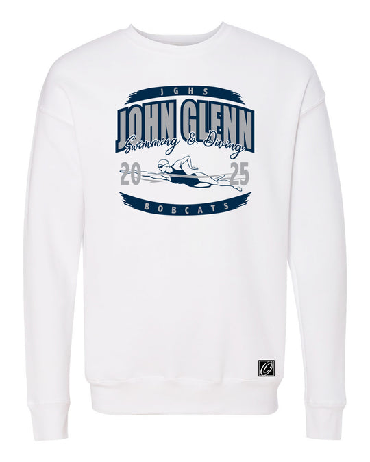 Adult - John Glenn Bobcats - Girls Swimming & Diving - 2025 - Bella Canvas Drop Shoulder Crewneck Sweatshirt