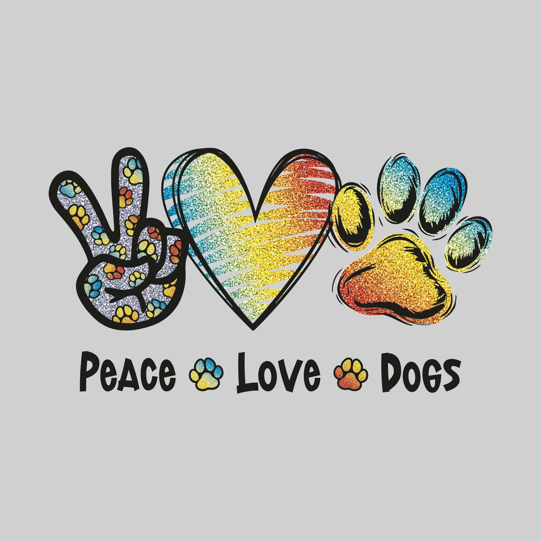 Peace Love Dogs - Faux Glitter