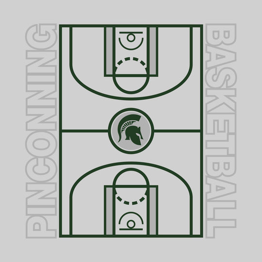 Pinconning Spartans - Basketball - Full Court with Sideline Text