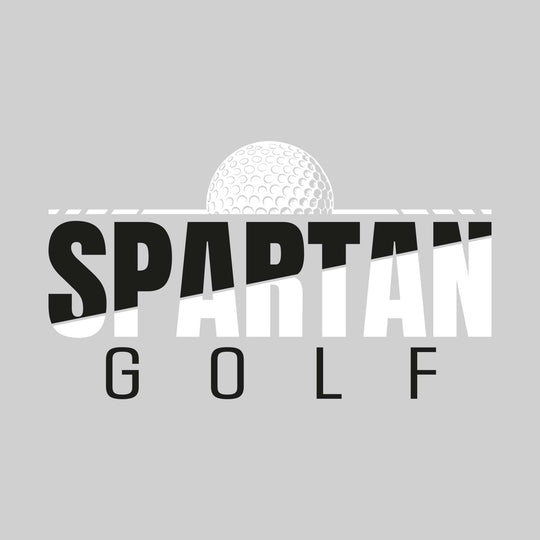 Pinconning Spartans - Golf - Split-Color Team Name with Golf Ball
