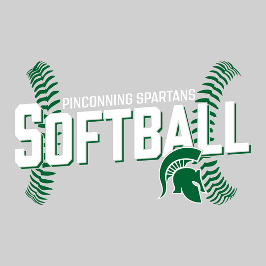 Pinconning Spartans - Softball - Angled Softball with Threads