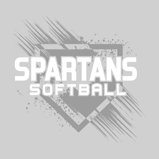 Pinconning Spartans - Softball - Home Plate with Brush Strokes