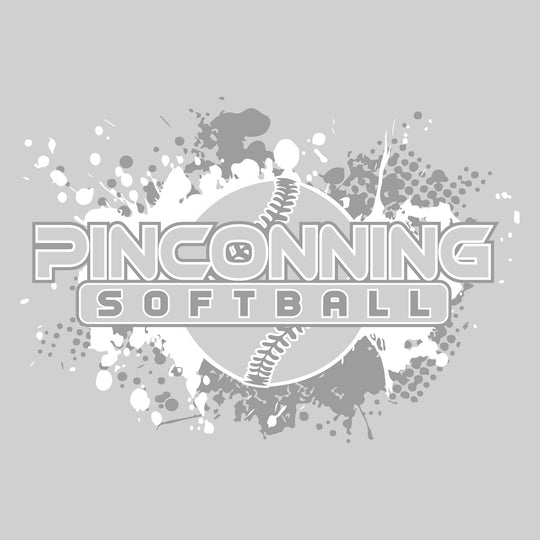 Pinconning - Softball - Softball with Paint Splatters