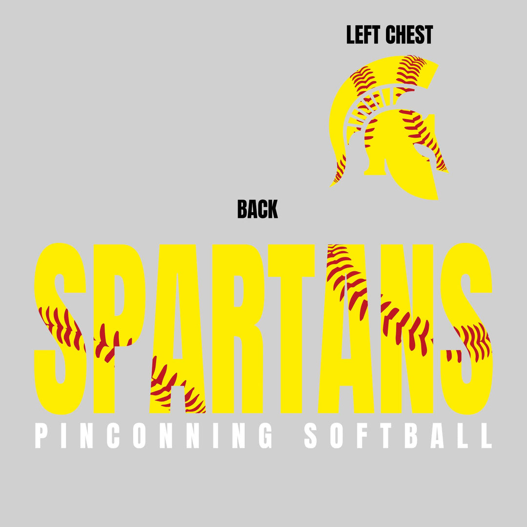 Pinconning Spartans - Softball - Yellow Pinconning with Threads