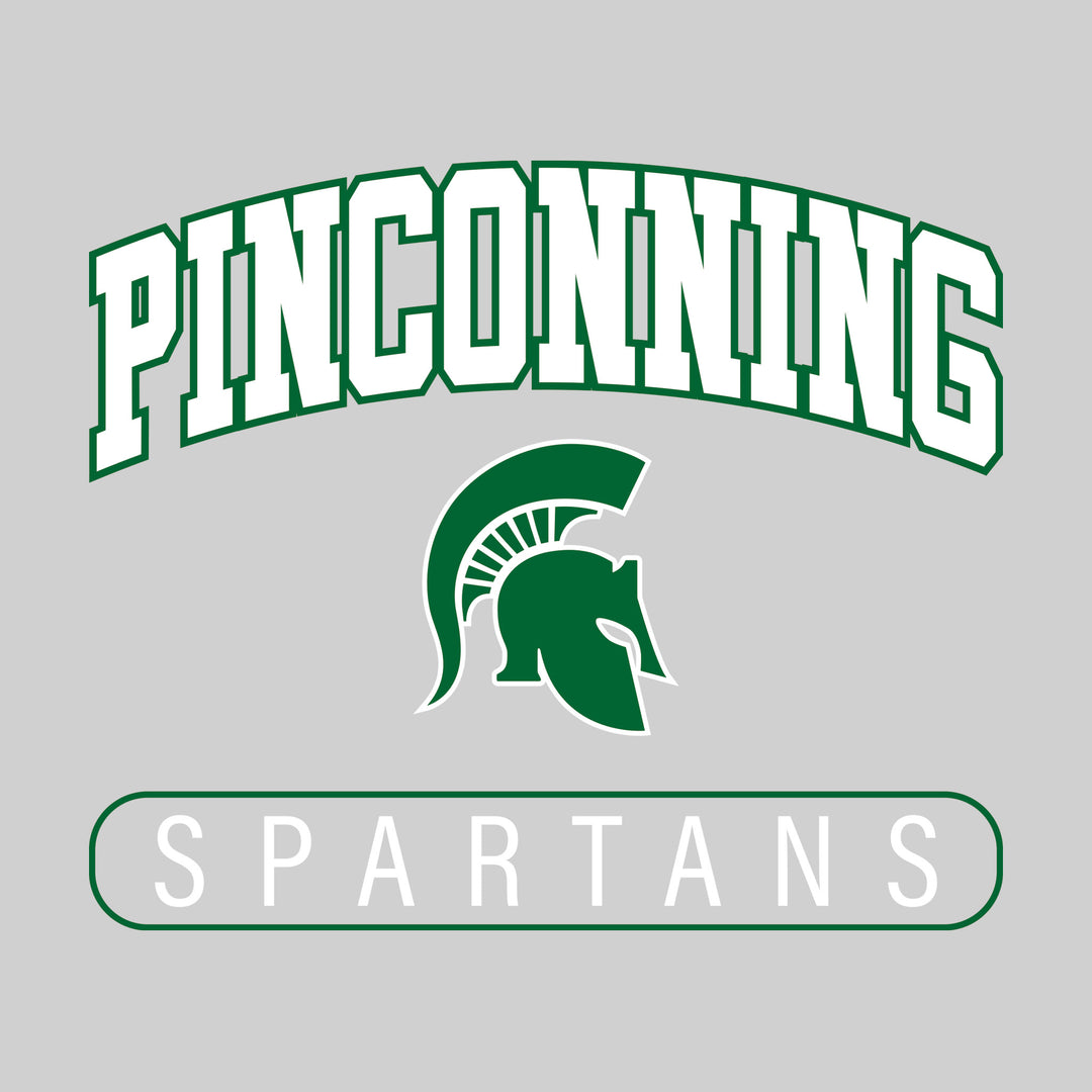 Pinconning Spartans - Spirit Wear - Arched Pinconning with Mascot