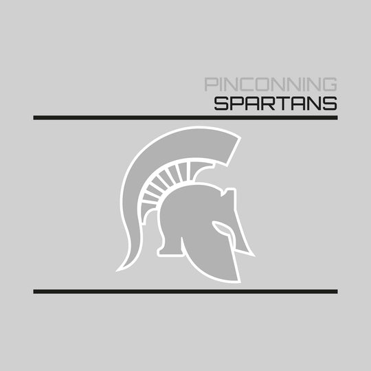 Pinconning Spartans - Spirit Wear - Bracketed Mascot with Upper Right School Name