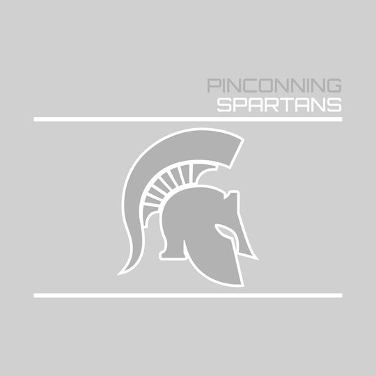 Pinconning Spartans - Spirit Wear - Bracketed Mascot with Upper Right School Name