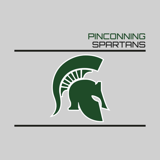 Pinconning Spartans - Spirit Wear - Bracketed Mascot with Upper Right School Name