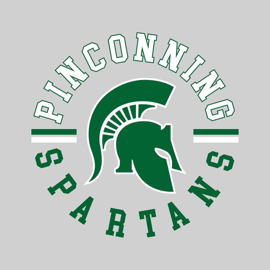 Pinconning Spartans - Spirit Wear - Circular Text with Mascot