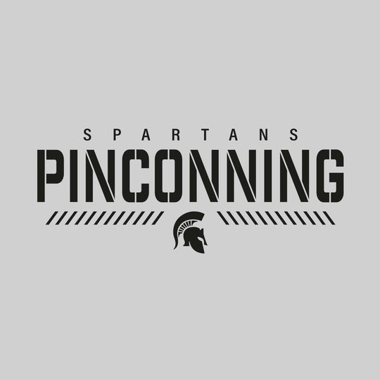 Pinconning Spartans - Spirit Wear - Stenciled School Name with Mascot