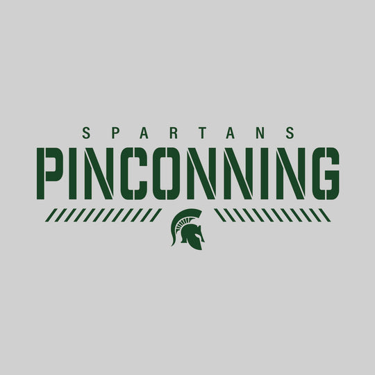 Pinconning Spartans - Spirit Wear - Stenciled School Name with Mascot