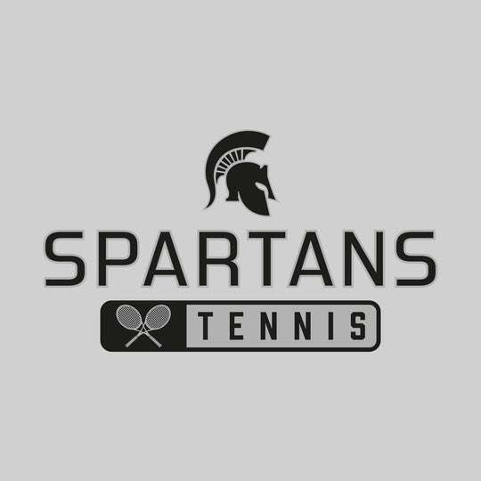 Pinconning Spartans - Tennis - Mascot Over Name with Rounded Rectangle