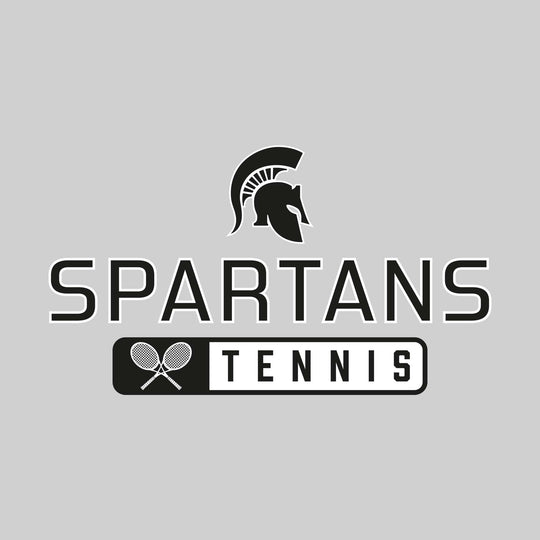 Pinconning Spartans - Tennis - Mascot Over Name with Rounded Rectangle