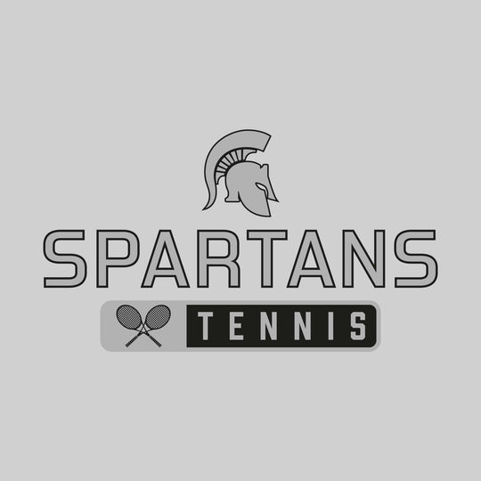 Pinconning Spartans - Tennis - Mascot Over Name with Rounded Rectangle