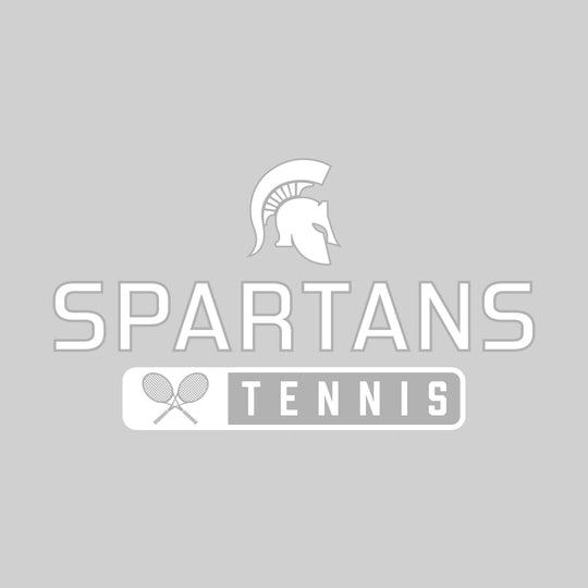 Pinconning Spartans - Tennis - Mascot Over Name with Rounded Rectangle