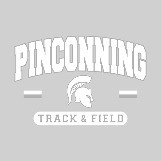 Pinconning Spartans - Track & Field - Arched School Name Over Mascot with School Color Bars