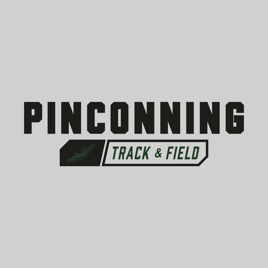 Pinconning Spartans - Track & Field - School Name with Track & Field and Winged Shoe