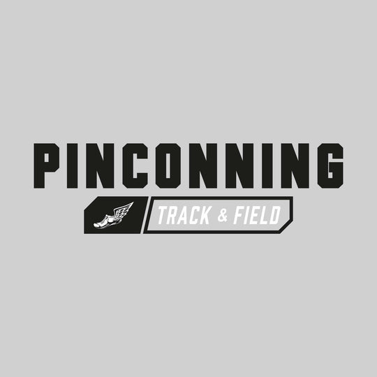 Pinconning Spartans - Track & Field - School Name with Track & Field and Winged Shoe