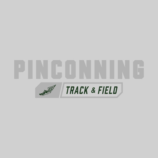 Pinconning Spartans - Track & Field - School Name with Track & Field and Winged Shoe