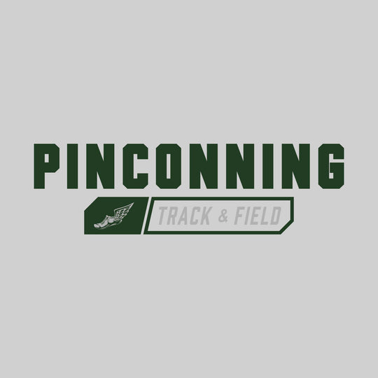 Pinconning Spartans - Track & Field - School Name with Track & Field and Winged Shoe