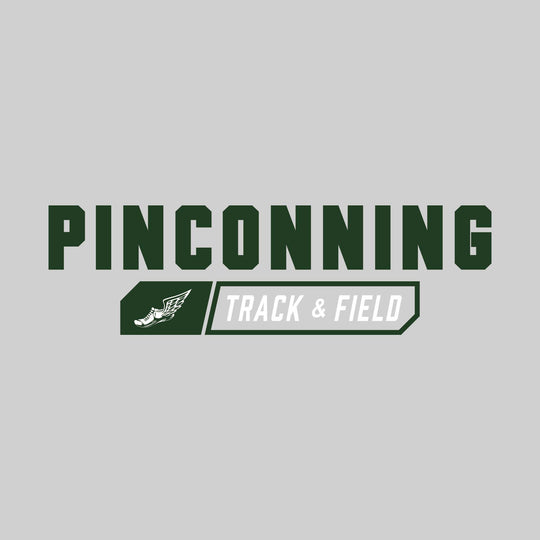 Pinconning Spartans - Track & Field - School Name with Track & Field and Winged Shoe