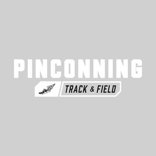 Pinconning Spartans - Track & Field - School Name with Track & Field and Winged Shoe
