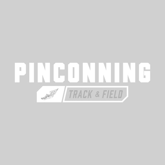 Pinconning Spartans - Track & Field - School Name with Track & Field and Winged Shoe