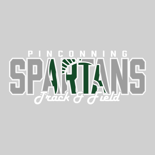 Pinconning Spartans - Track & Field - Spartans with Mascot Inset