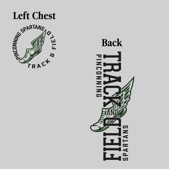 Pinconning Spartans - Track & Field - Vertical Track & Field with School Name and Winged Shoe