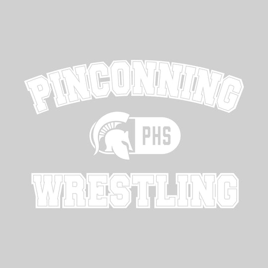 Pinconning Spartans - Wrestling - Arched School Name with Mascot and PHS