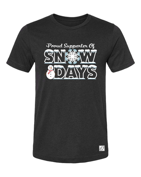 Proud Supporter of Snow Days - Bella Canvas Adult Heather CVC Crewneck Short Sleeve Tee