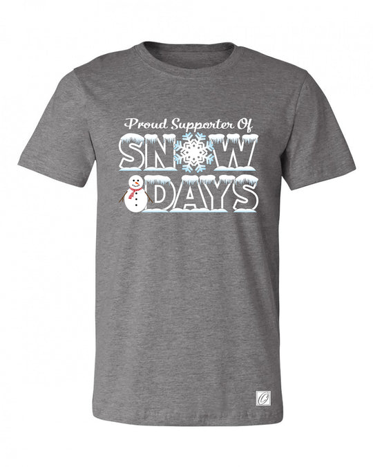 Proud Supporter of Snow Days - Bella Canvas Adult Heather CVC Crewneck Short Sleeve Tee