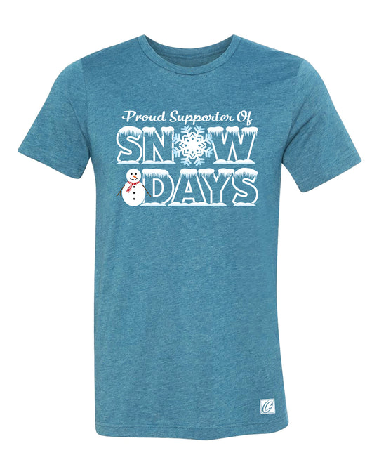 Proud Supporter of Snow Days - Bella Canvas Adult Heather CVC Crewneck Short Sleeve Tee
