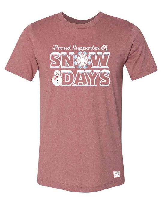 Proud Supporter of Snow Days - Bella Canvas Adult Heather CVC Crewneck Short Sleeve Tee