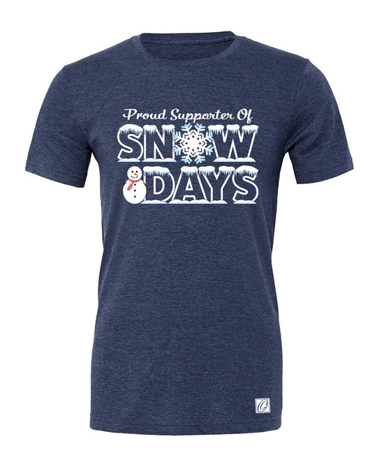 Proud Supporter of Snow Days - Bella Canvas Adult Heather CVC Crewneck Short Sleeve Tee