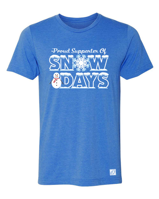 Proud Supporter of Snow Days - Bella Canvas Adult Heather CVC Crewneck Short Sleeve Tee