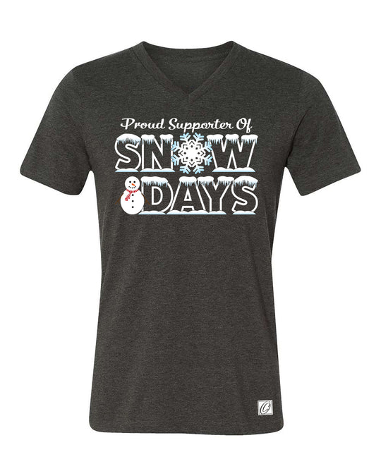 Proud Supporter of Snow Days - Bella Canvas Adult Heather CVC V-Neck Short Sleeve Tee