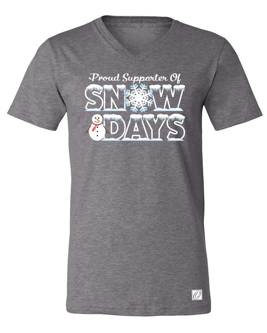 Proud Supporter of Snow Days - Bella Canvas Adult Heather CVC V-Neck Short Sleeve Tee