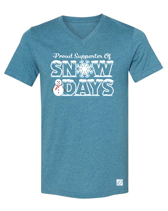 Proud Supporter of Snow Days - Bella Canvas Adult Heather CVC V-Neck Short Sleeve Tee